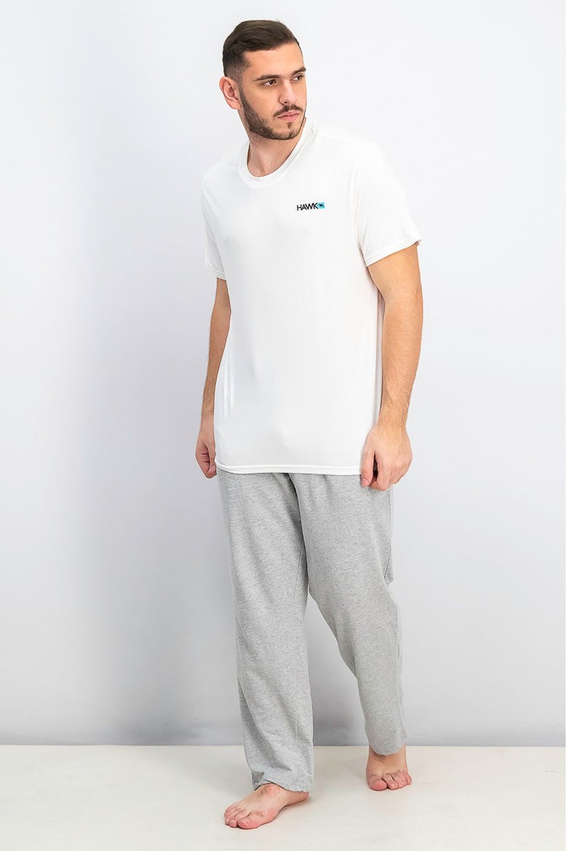 Tailorbyrd Men Plain Drawstring Sleepwear Pants, Grey Heather - Image 2